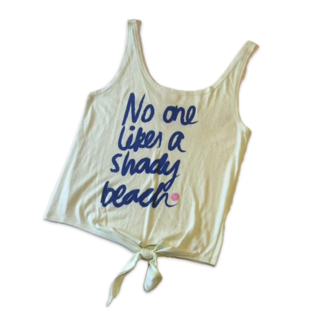 NWT Roxy “No One Likes A Shady Beach” Tie Front Tank Top Size L